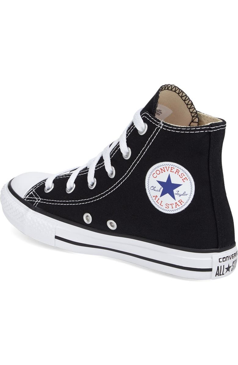 Converse Kids' Chuck Taylor<sup>®</sup> All Star<sup>®</sup> High Top Sneaker, Alternate, color, Black
