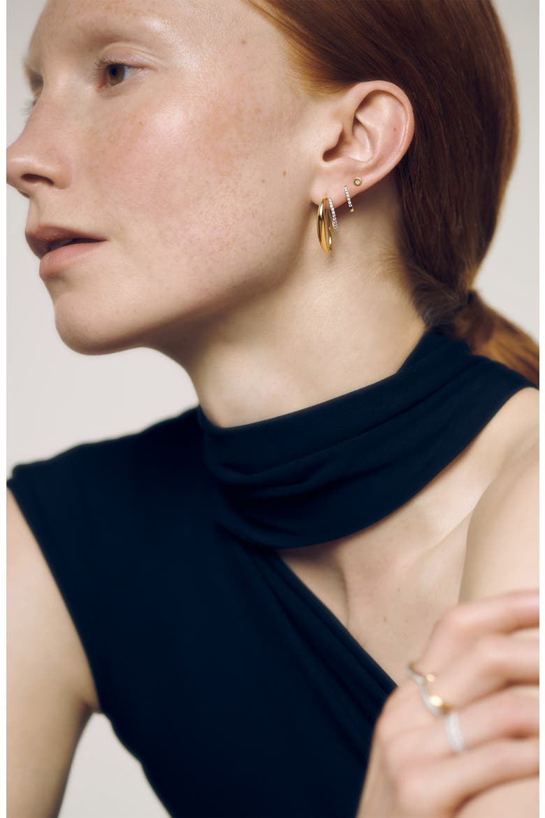 Medium Nura Lab Grown Diamond Wrap Hoop Earrings, Alternate, color, 18CT GOLD VERMEIL / LAB DIA