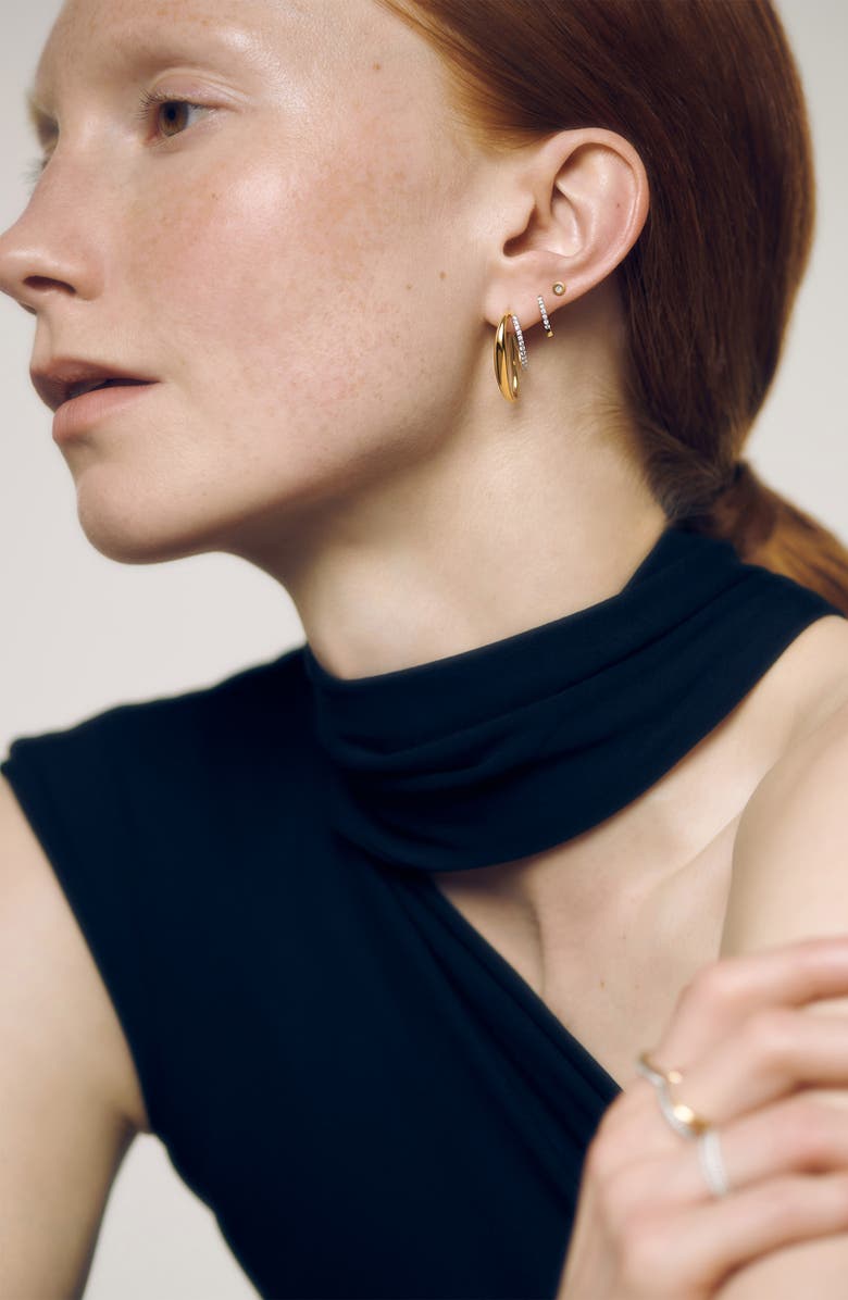 Monica Vinader Medium Nura Wrap Hoop Earrings, Alternate, color, 18Ct Gold Vermeil / Lab Dia