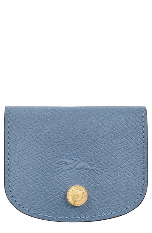 Longchamp Epure Leather Card Case In Gray