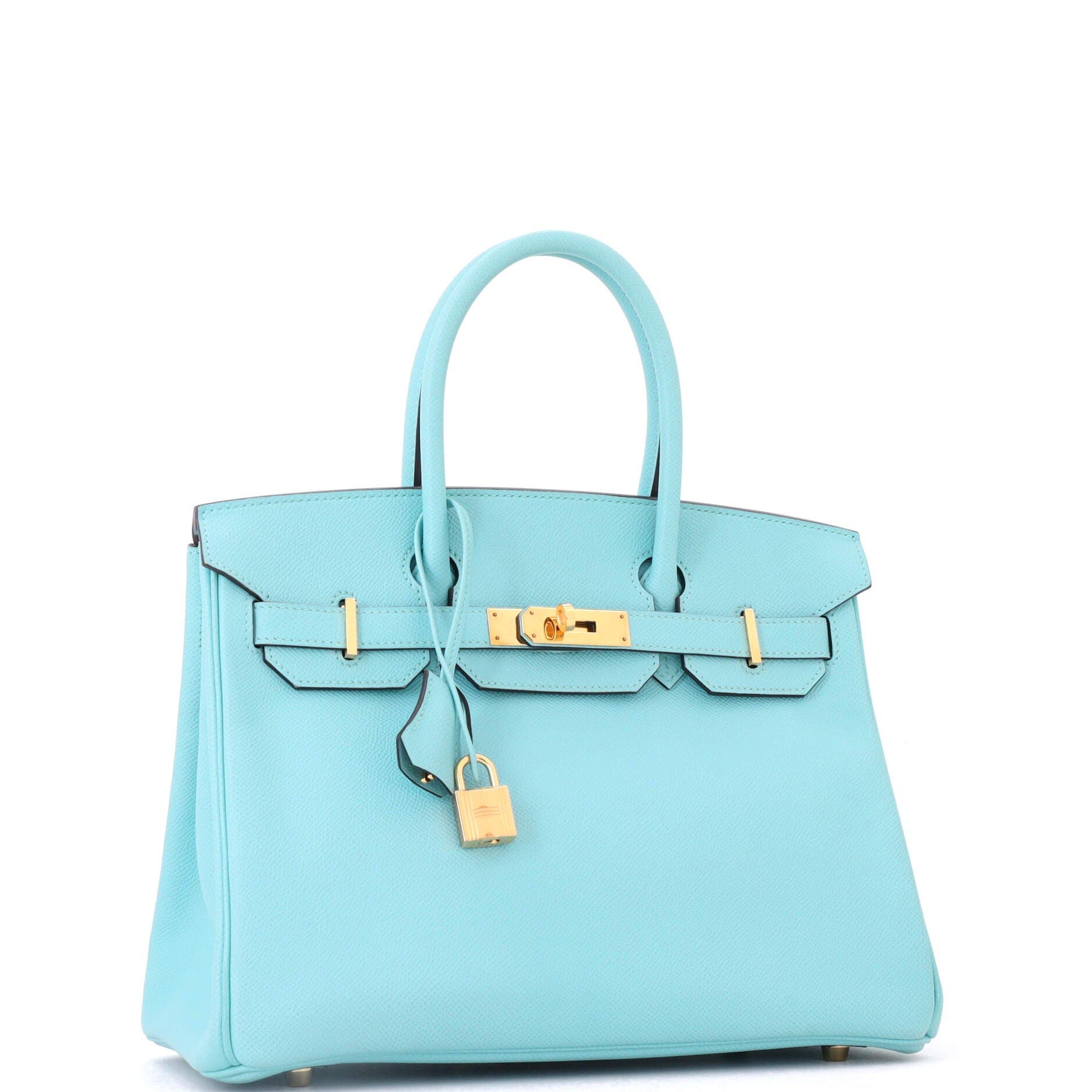Birkin Handbag Blue Epsom with Gold Hardware 30, Alternate, color, Blue