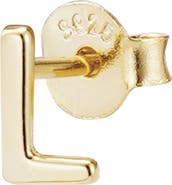 ADORNIA FINE Initial 925 Sterling Silver Stud Earring