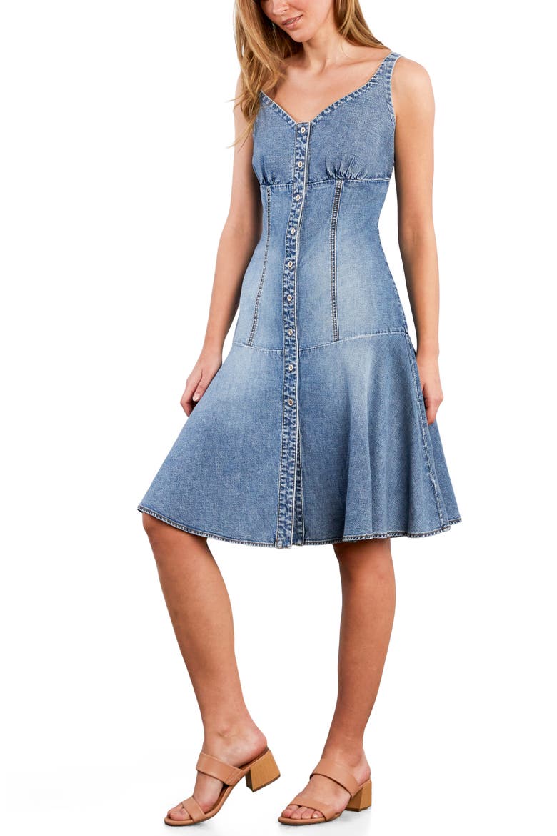 Mermaid Denim Dress, Alternate, color, RELAXED BLUE