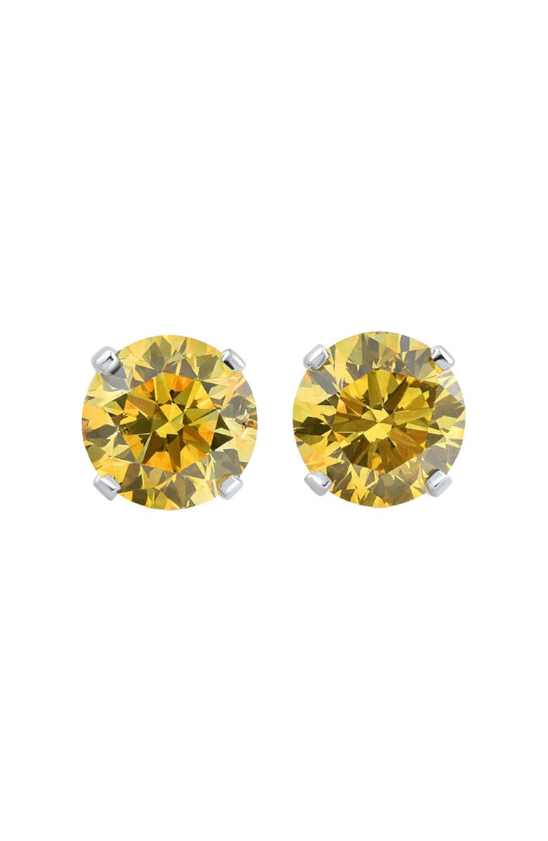 Bliss Diamond .40 - 1.00 Ct TW Fancy Round Diamond Studs in 14k Gold Lab Grown Earrings, Main, color, 
