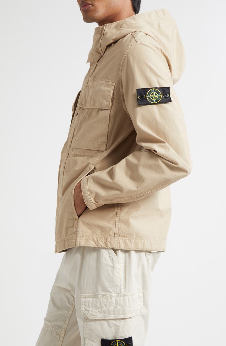 Stone Island Short Cotton Twill Parka, Alternate, color, V009a Desert