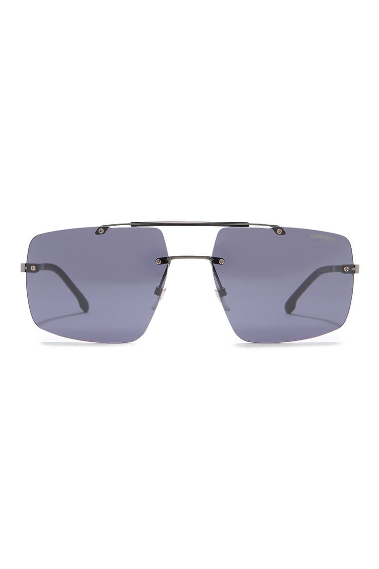 61mm Rectangle Sunglasses, Main, color, DKRUT BLK / GREY