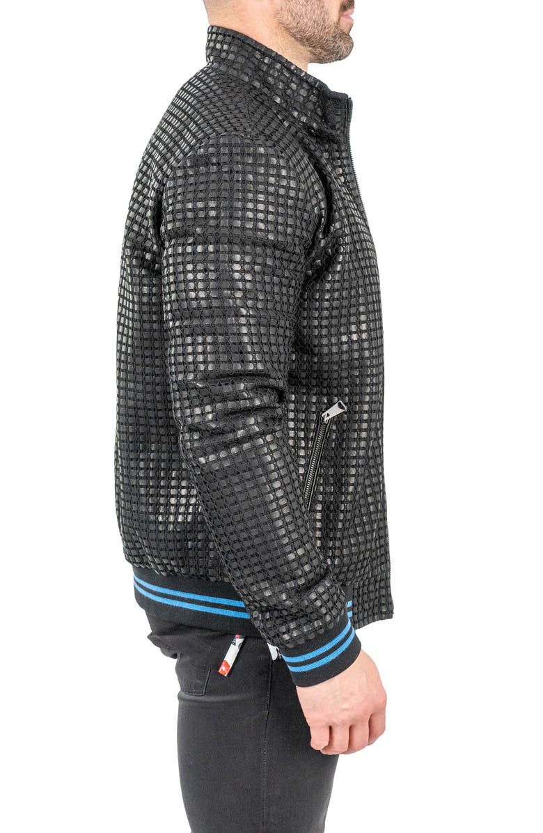 Maceoo Geometric Leather Jacket, Alternate, color, Black