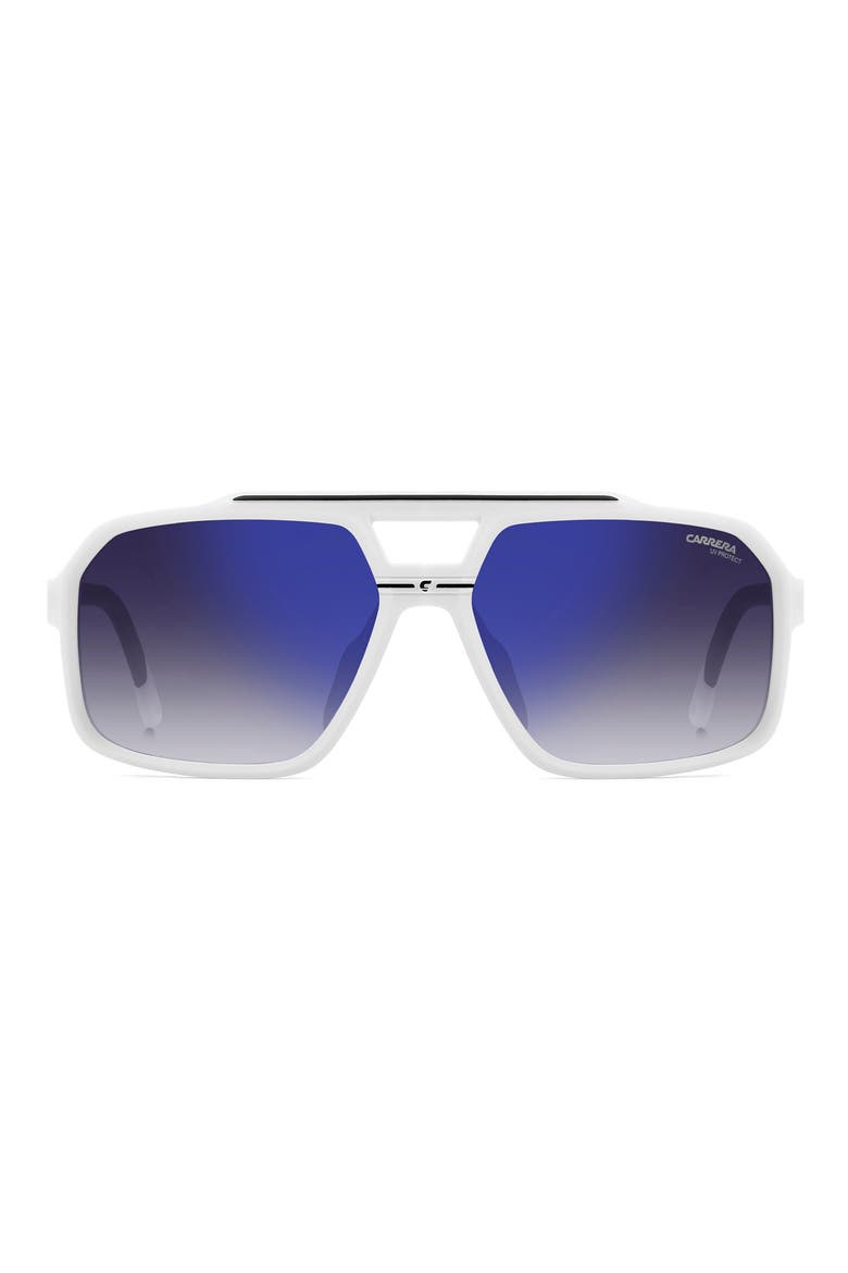 C Sport 61mm Gradient Square Sunglasses, Main, color, MATTE WHITE/ GREY SP SH