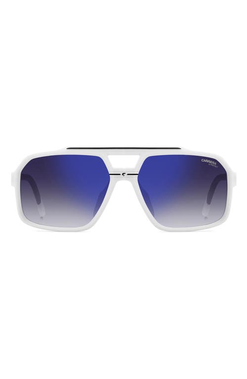 Carrera Eyewear C Sport 61mm Gradient Square Sunglasses In Matte White/grey Sp Sh