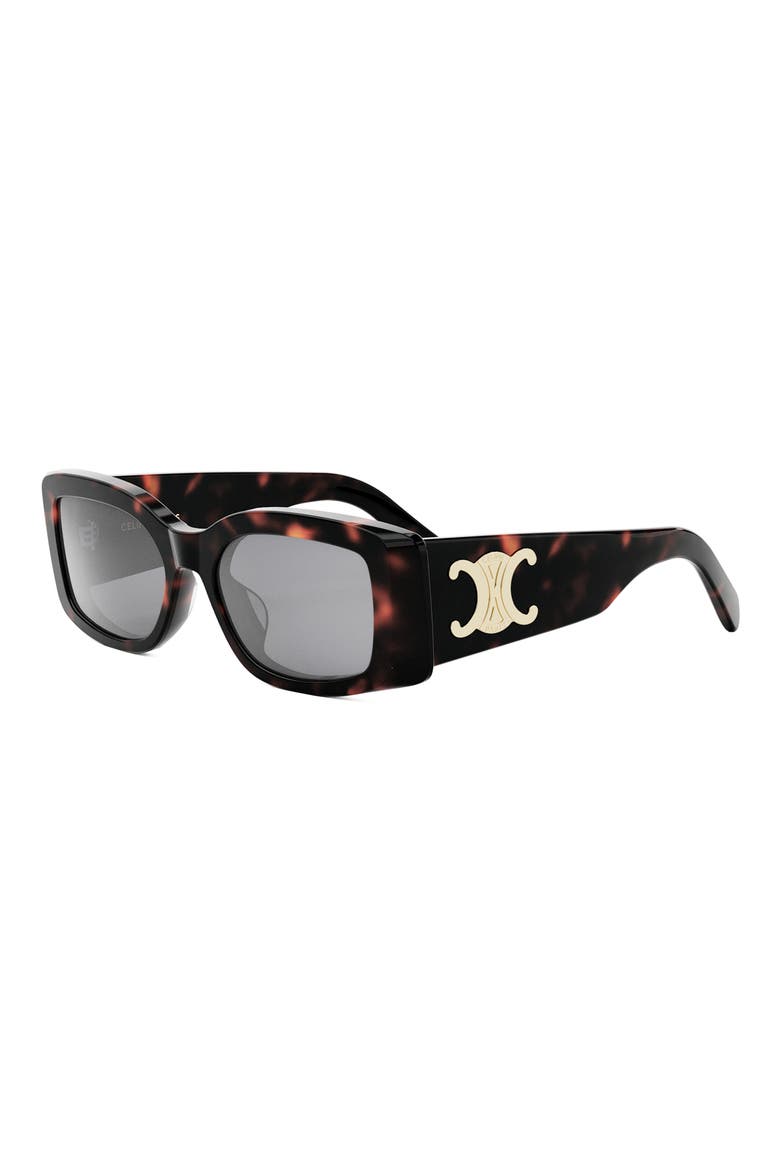Triomphe 53mm Rectangular Sunglasses, Alternate, color, DARK HAVANA / SMOKE
