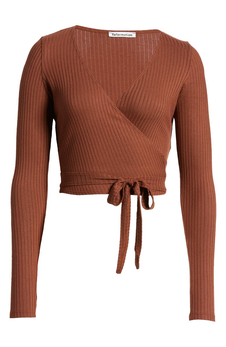 Reformation Petalo Wrap Crop Top, Alternate, color, 