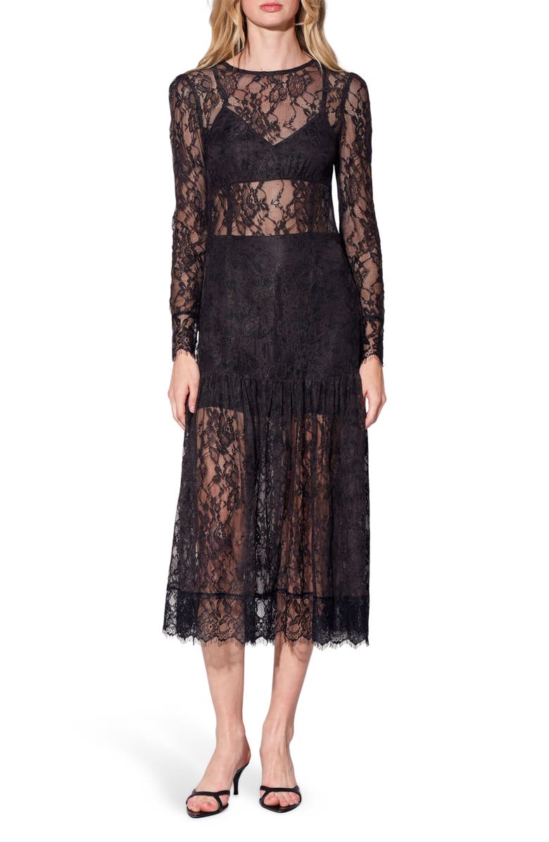 Walter Baker Penelope Lace Long Sleeve Dress, Main, color, 