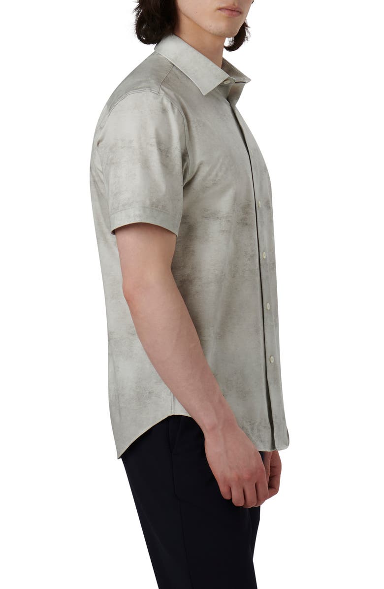 Bugatchi Miles OoohCotton<sup>®</sup> Airbrush Print Short Sleeve Button-Up Shirt, Alternate, color, 