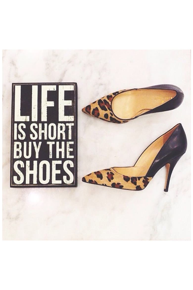 'Life Is Short: Buy the Shoes' Box Sign, Alternate, color, BLACK