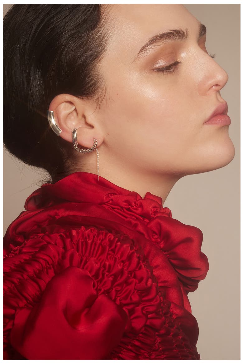 Helix Ear Cuff, Alternate, color, SILVER