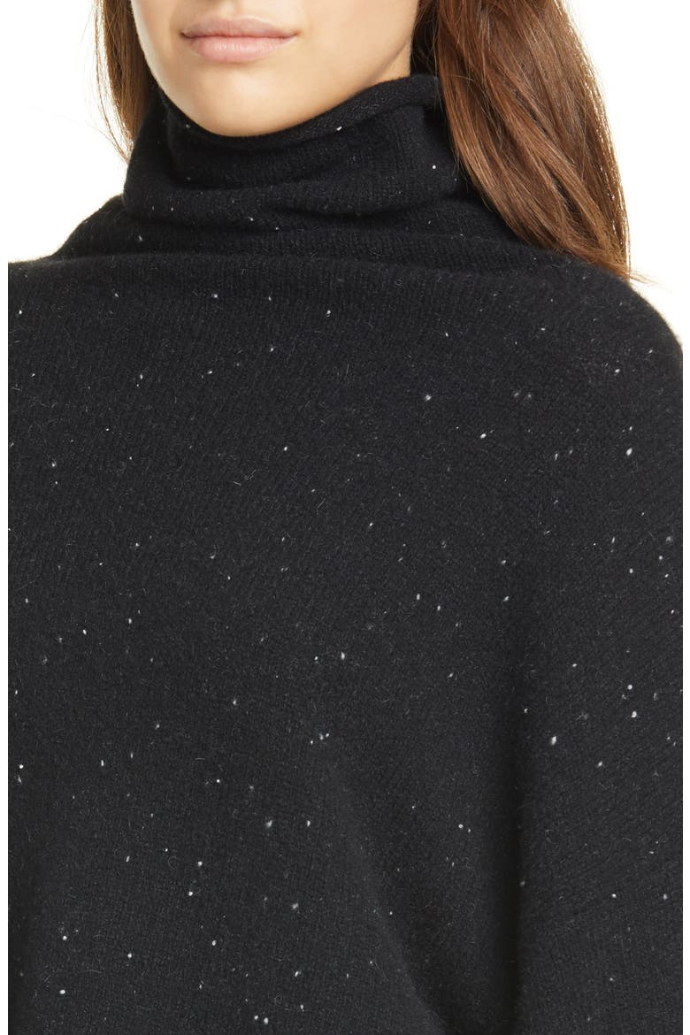 Funnel Neck Swing Cashmere Sweater, Alternate, color, NOIR MULTI