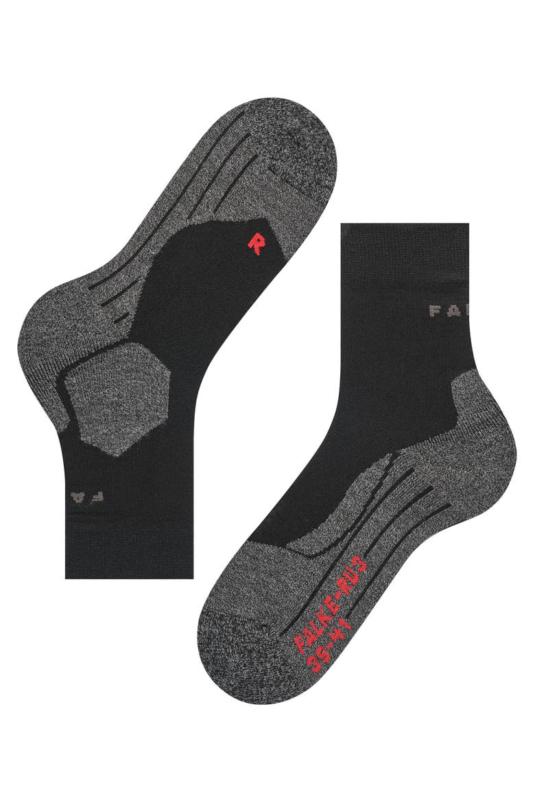 RU3 Comfort Running Socks, Alternate, color, Black-Mix