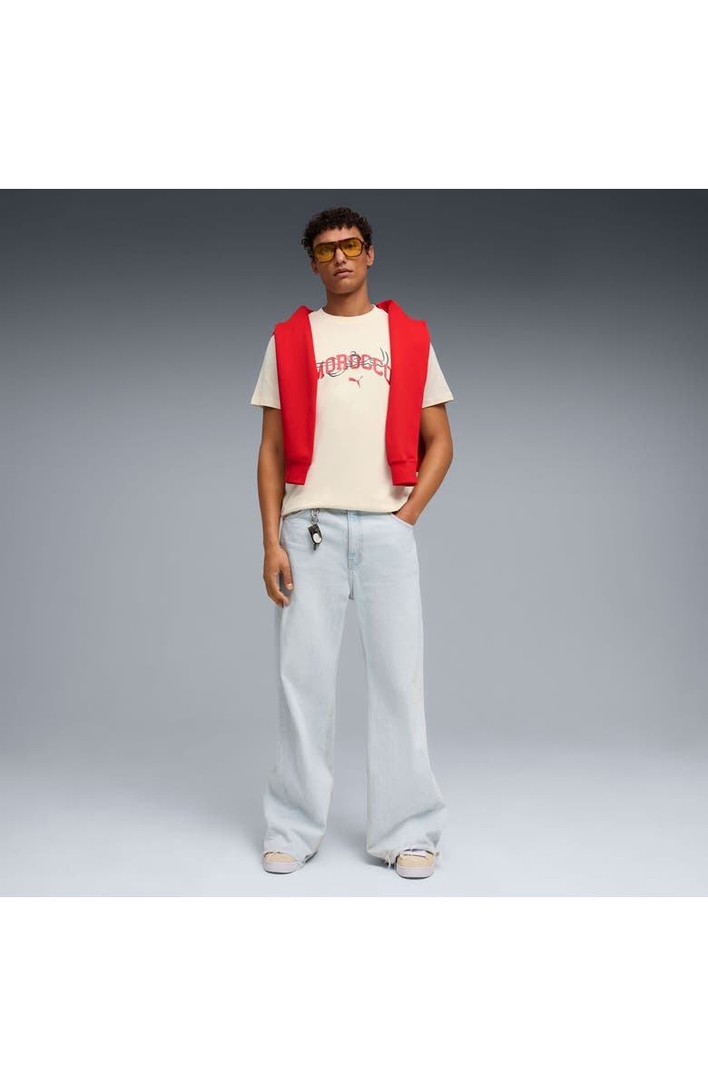 PUMA Men's Puma Cream Morocco National Team ftblCulture T-Shirt, Alternate, color, Cream