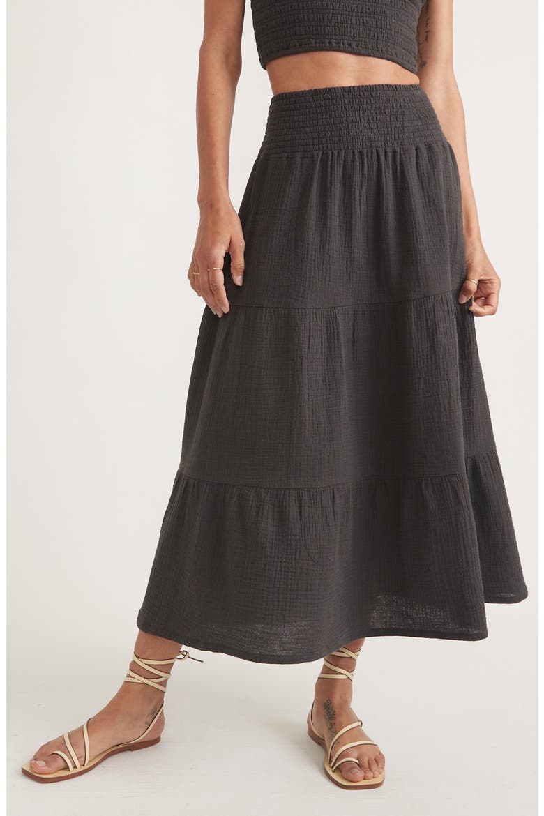 Corinne Double Cloth Maxi Skirt, Main, color, BLACK