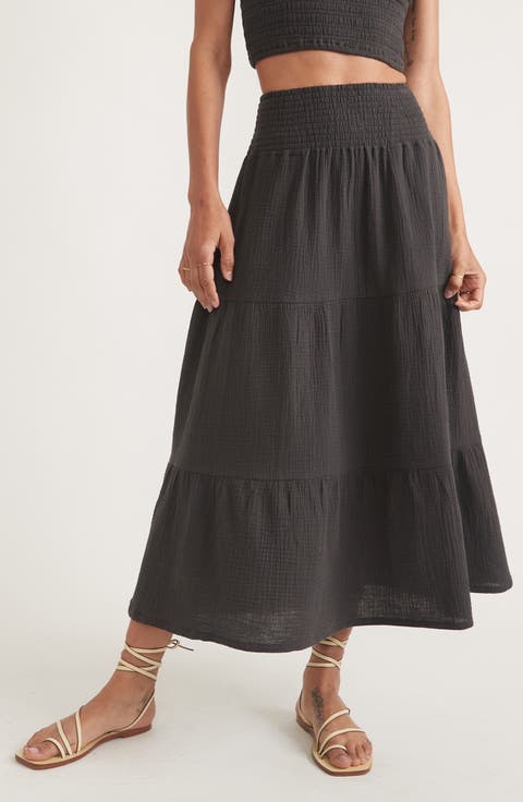 Corinne Double Cloth Maxi Skirt