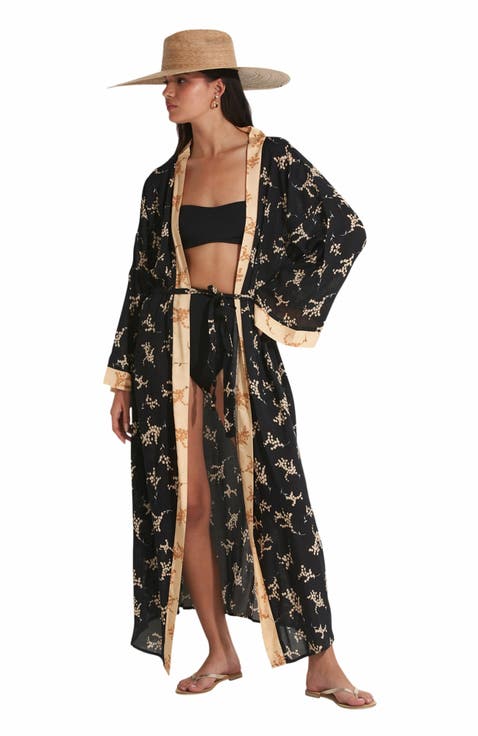 DIAMOND MIDI  SWIM COVER UP KIMONO