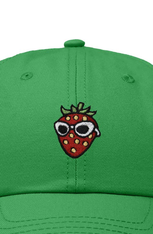 Dalix Strawberry Embroidered Casual Cap In Kelly Green