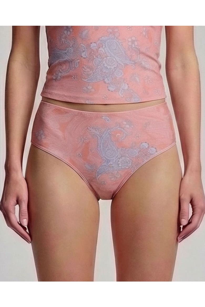 Paisley Explosion Womens Swimsuit Bottom, Main, color, Paisley Explosion Coral