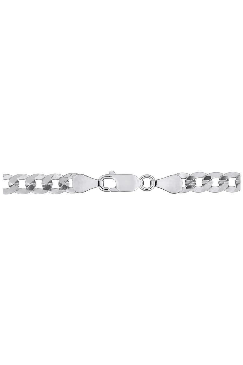 Flat Curb Link Chain Necklace, 5.3mm, Alternate, color, SILVER