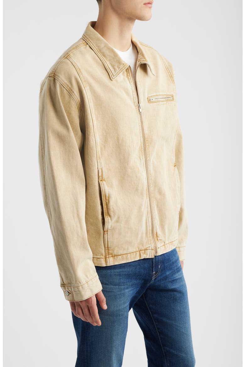 Boulevard Zip Denim Jacket, Alternate, color, WHEAT