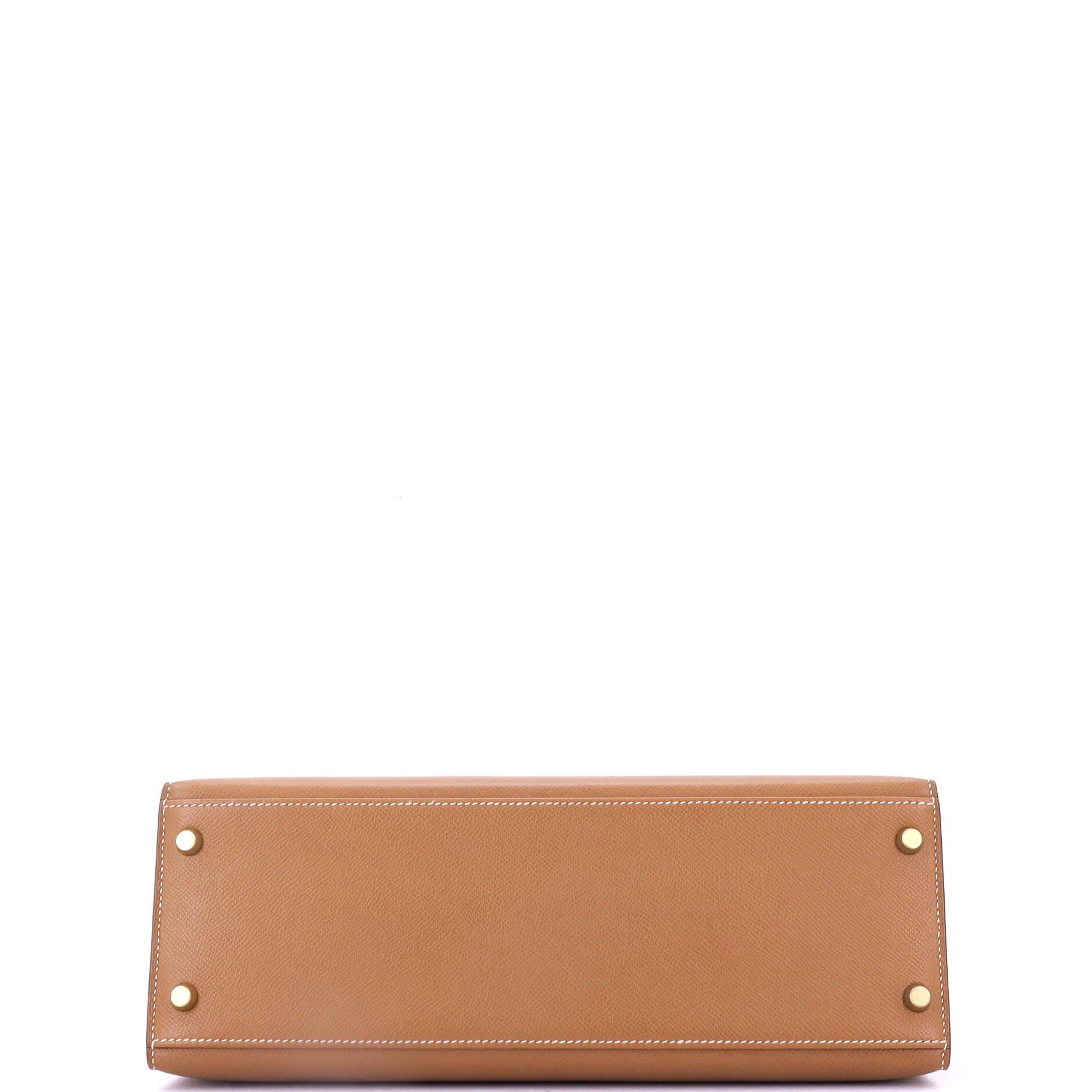 Pre-Owned Hermes Kelly Handbag Brown Courchevel with Gold Hardware 32, Alternate, color, 