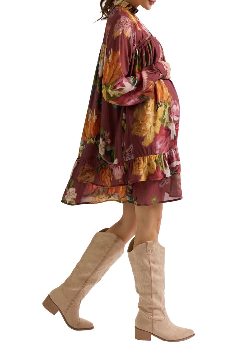 Elisabeth Maternity & Nursing Dress, Alternate, color, Multicolor