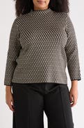 MAX STUDIO Check Mock Neck Sweater