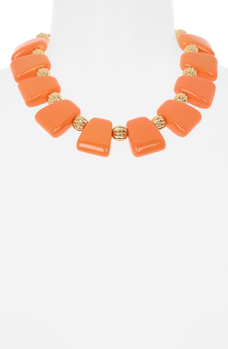 Kenneth Jay Lane Beaded Collar Necklace, Alternate, color, Polished Gold