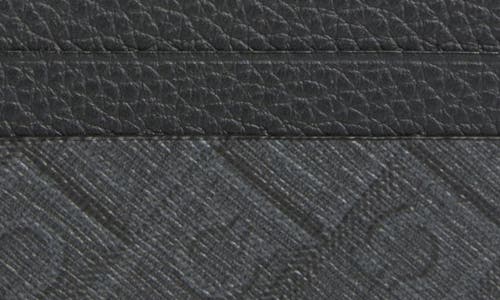 Ferragamo Gancini Leather Card Case In Nero/grigio