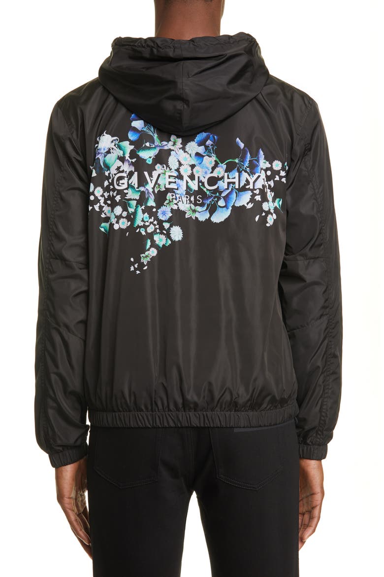 Print Windbreaker Jacket, Alternate, color, BLACK
