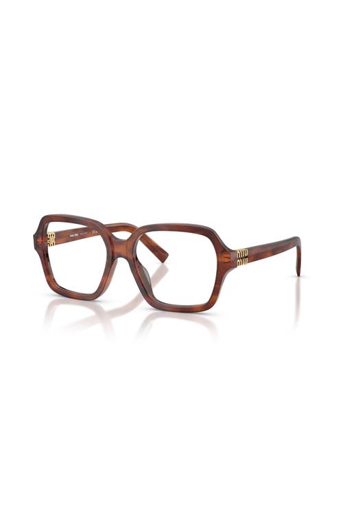 Miu Miu 54mm Square Optical Glasses In Brown