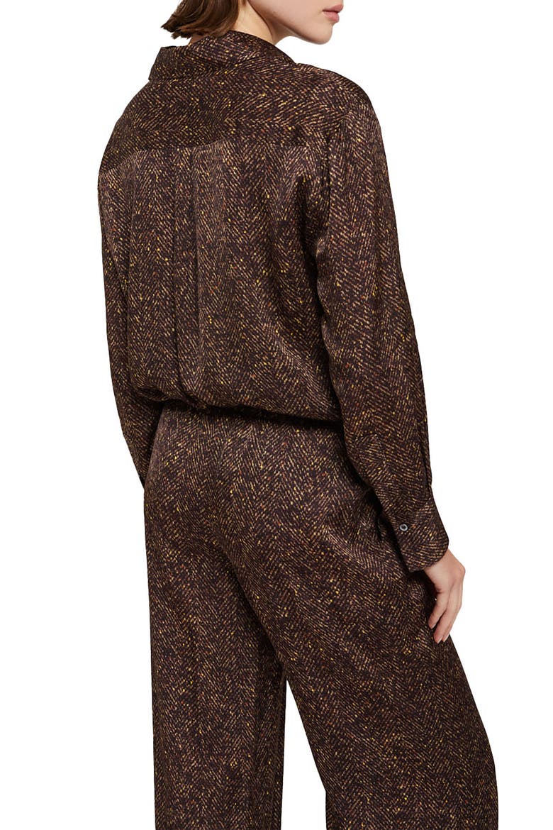 Printed Viscose Shirt, Alternate, color, Brown