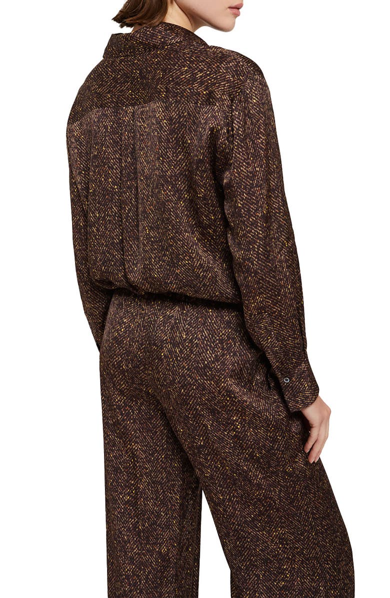ottod'Ame Printed Viscose Shirt, Alternate, color, Brown