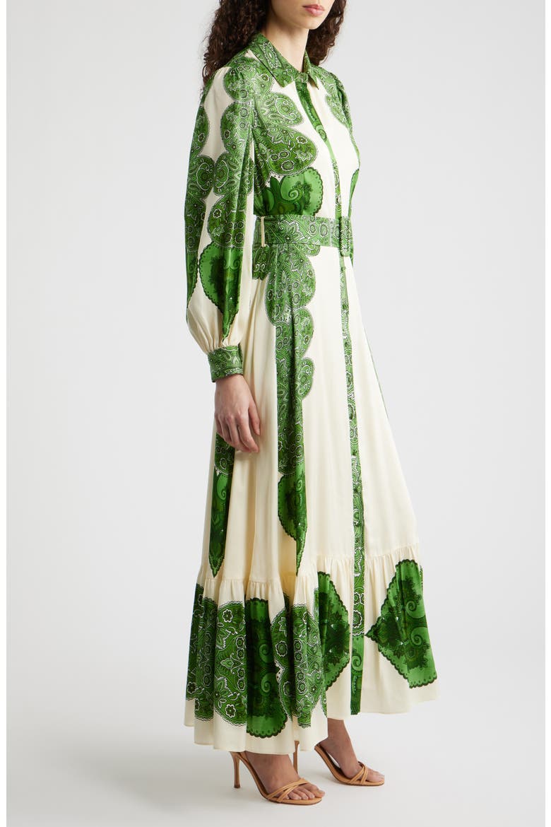 The Harley Regent Placed Paisley Long Sleeve Stretch Silk Maxi Shirtdress, Alternate, color, REGENT PAISLEY PRINT