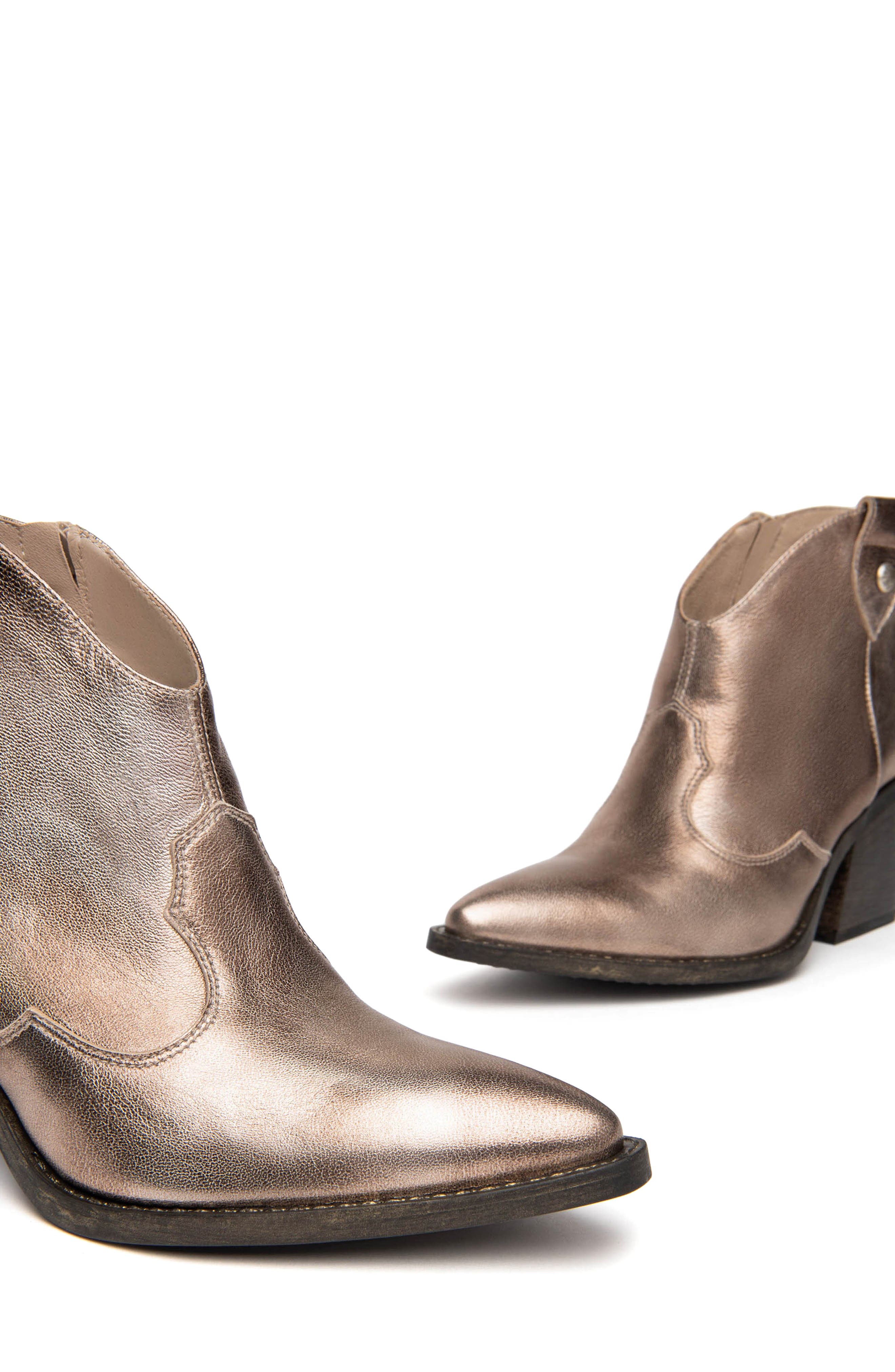 NeroGiardini Metallic Western Boot, Alternate, color, Gold
