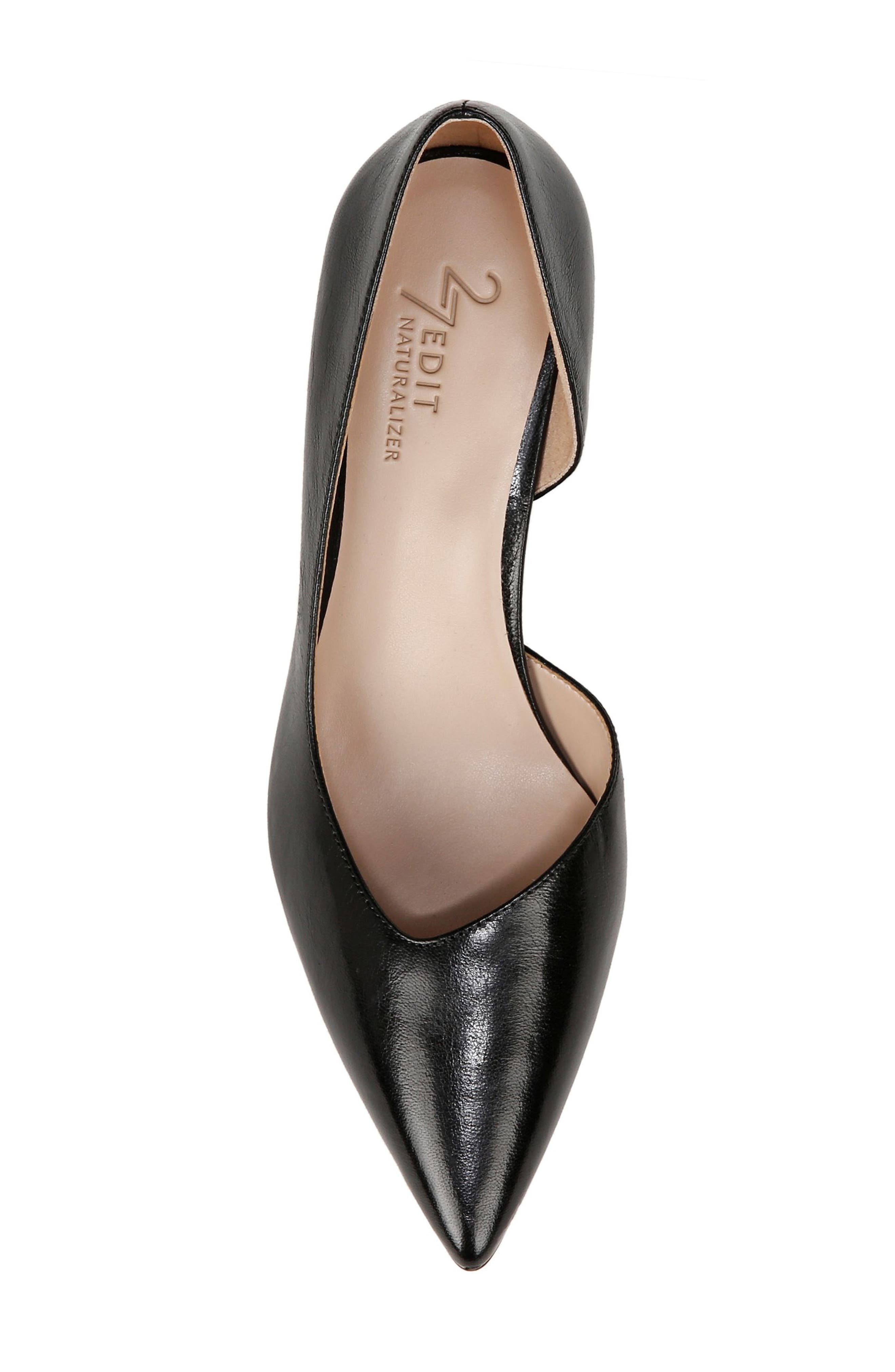 27 EDIT Naturalizer Faith Half d'Orsay Pointed Toe Pump, Alternate, color, Black Leather