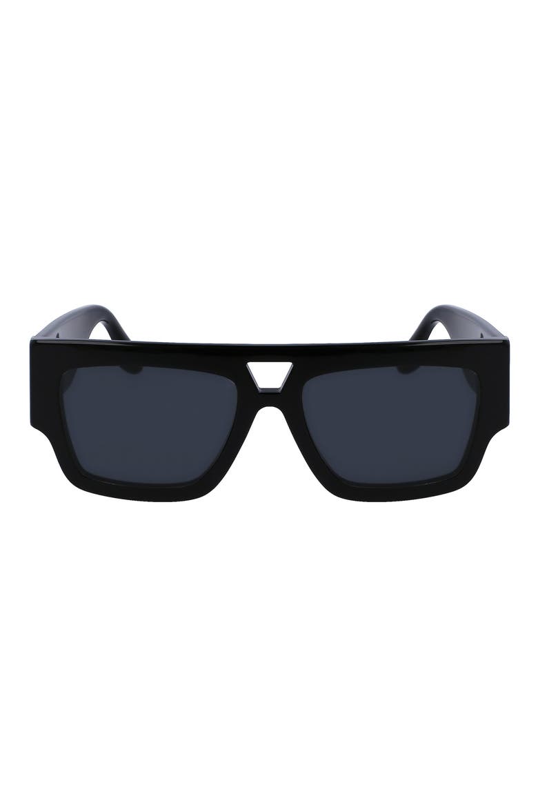55mm Square Sunglasses, Main, color, BLACK