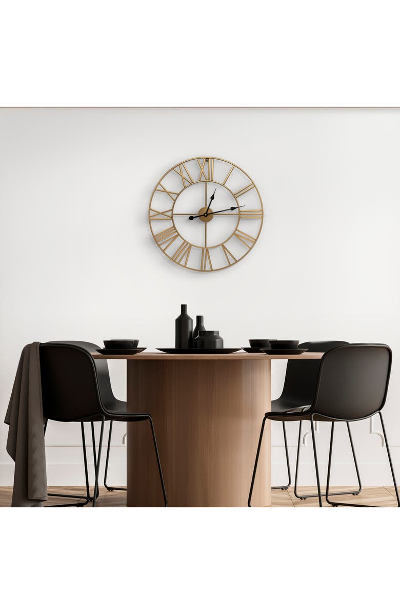 SORBUS Decorative Wall Clock, Alternate, color, Gold