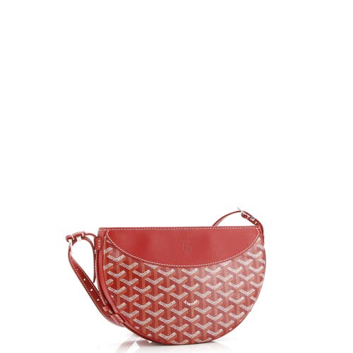 Pre-owned Goyard Goyard Hirondelle Shoulder Bag Coated Canvas And Leather In Red