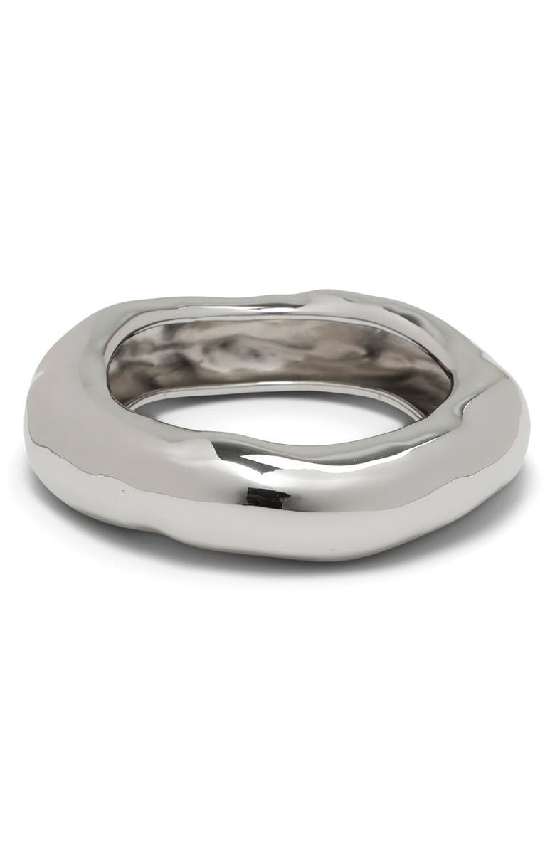 Alexis Bittar Wide Molten Bangle Bracelet, Main, color, Silver