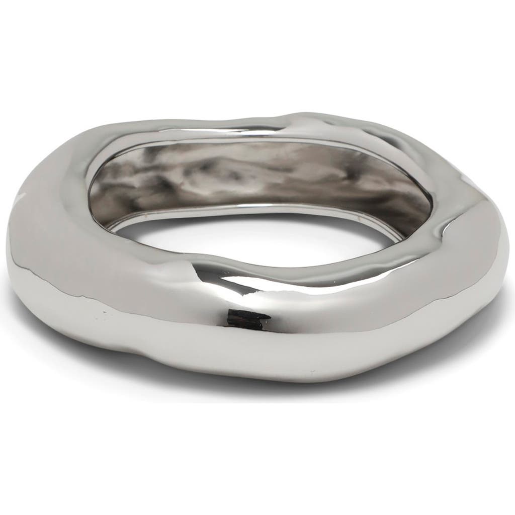 Alexis Bittar Molten Wide Dome Bangle In Silver