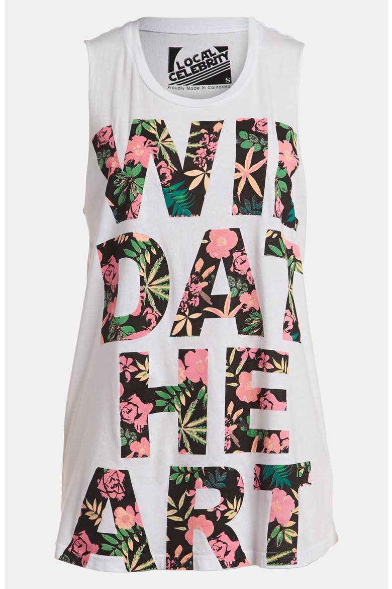 'Wild at Heart' Muscle Tee, Main, color, WHITE