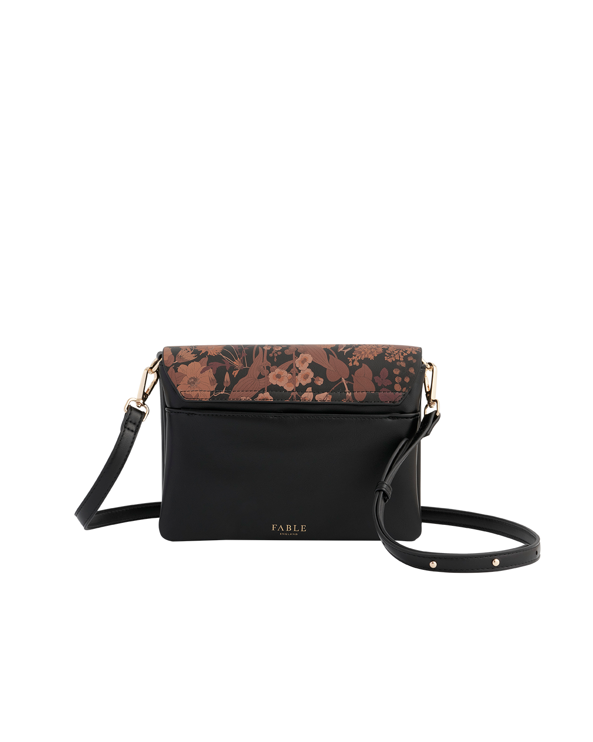 Fable England Deco Blooms Black Crossbody Handbag, Alternate, color, Black