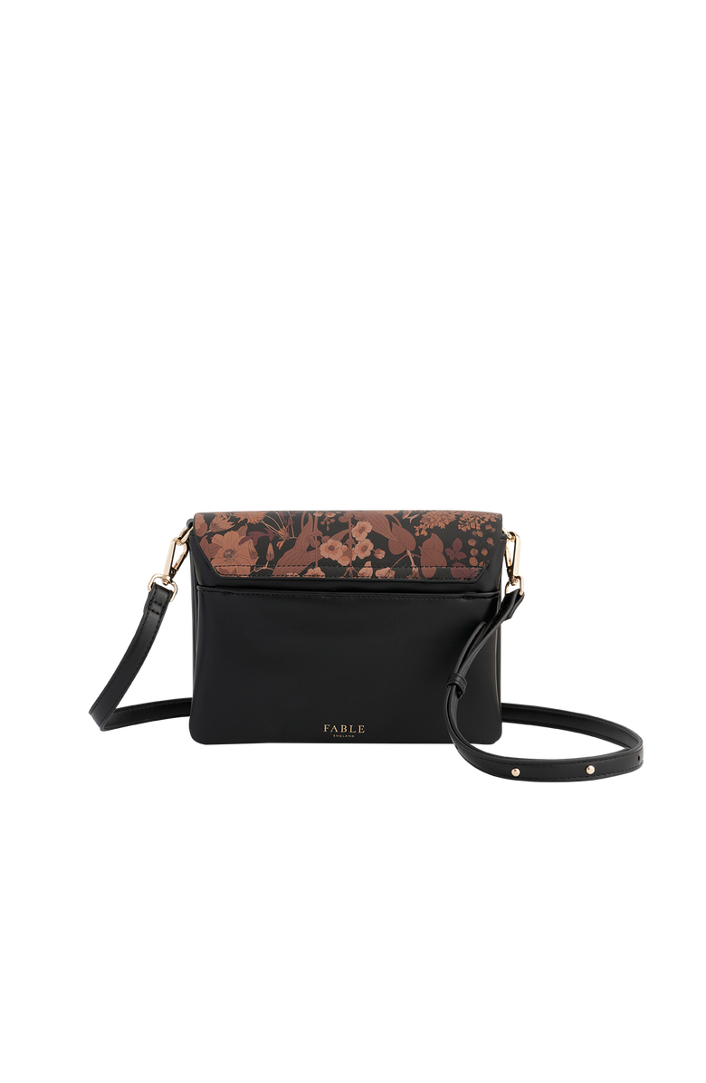 Fable England Deco Blooms Black Crossbody Handbag, Alternate, color, Black