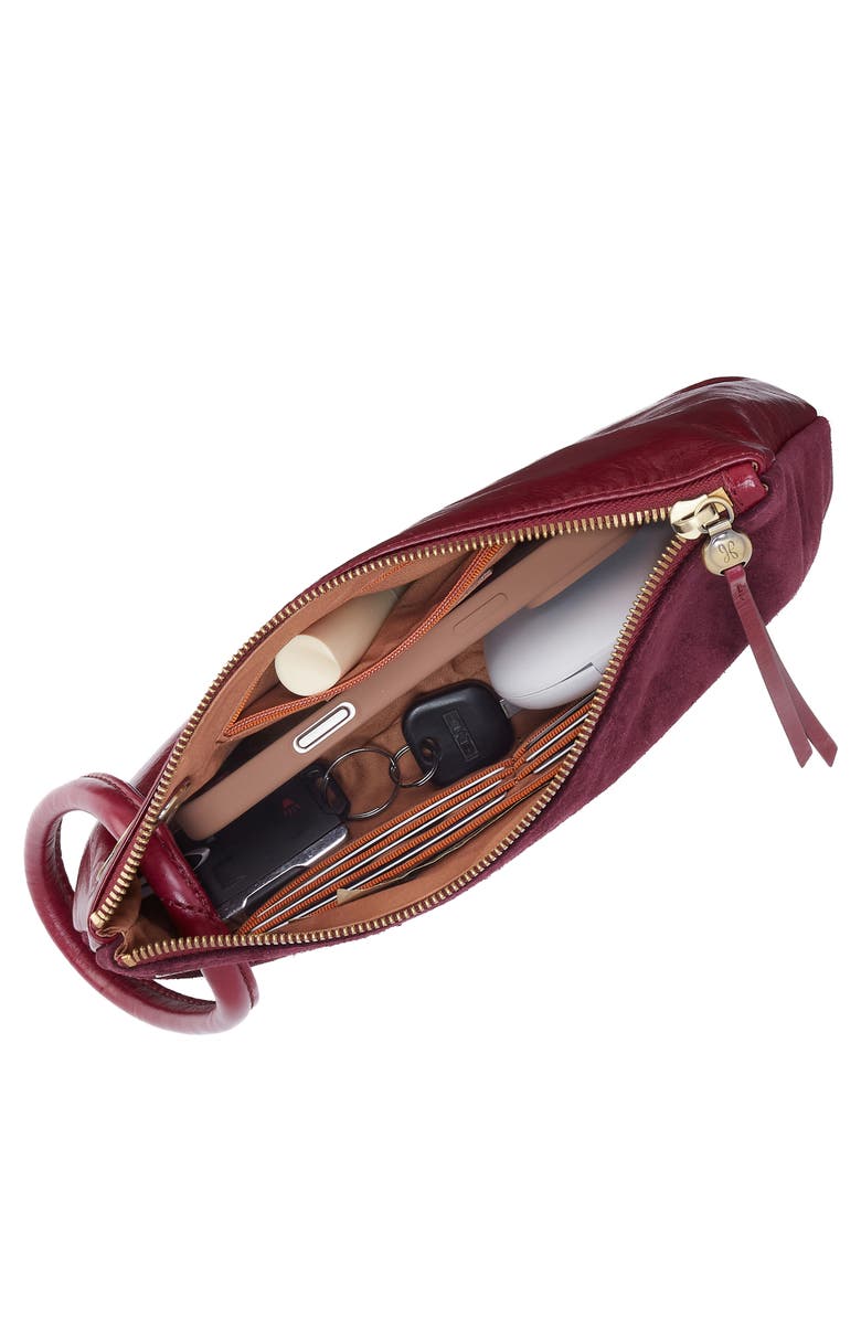 HOBO Daisy Daze Large Leather Wristlet, Alternate, color, Prairie Garnet